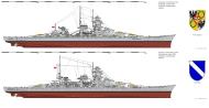 Asisbiz Kriegsmarine battleship KMS Gneisenau and Scharnhorst comparison profile 0A